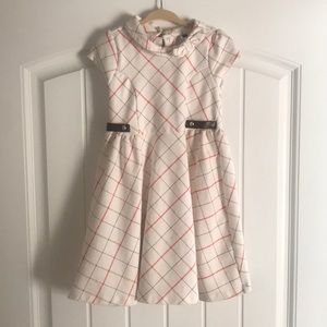 Janie and Jack Ivory Plaid Knit Dress
